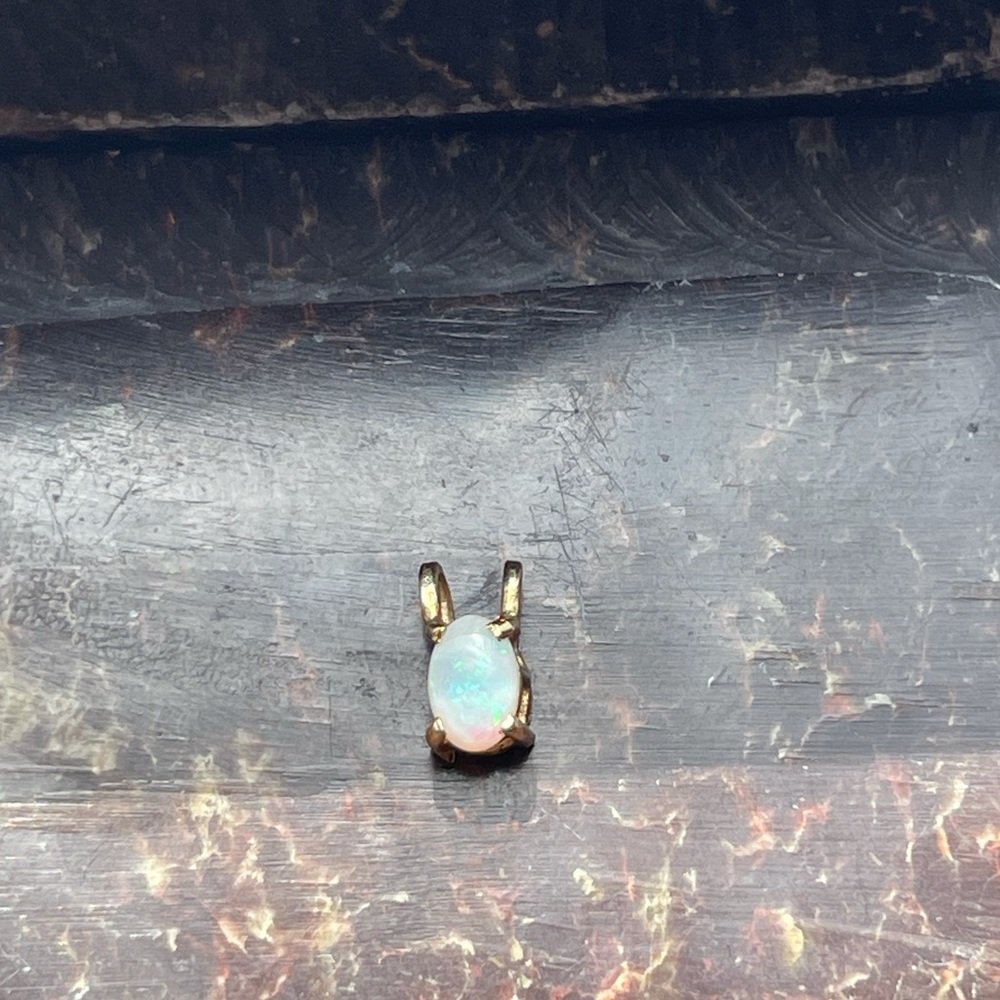 14kt Gold Opal Slider Charm - Picture 1 of 3